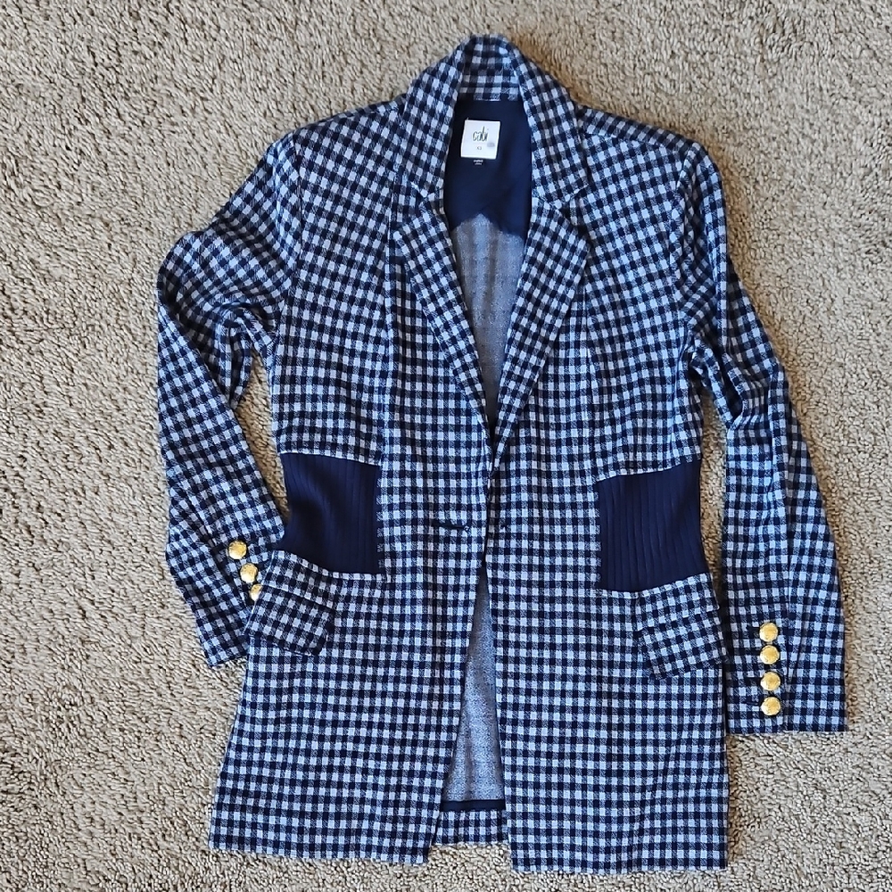Cabi Long Blazer with Gold Buttons